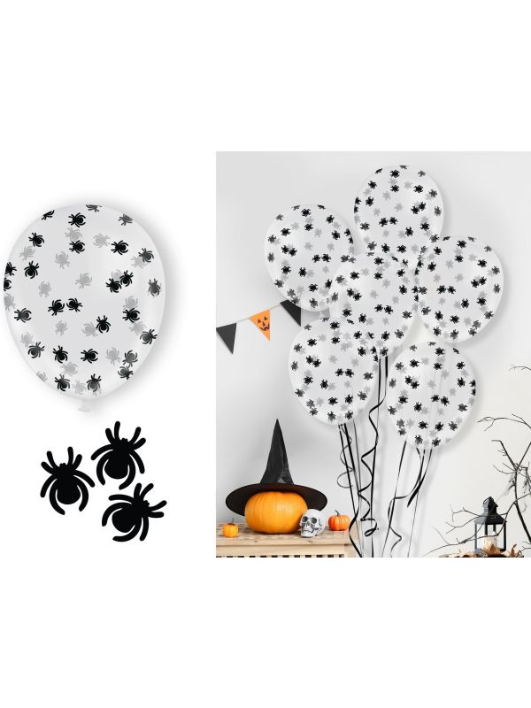 10 Ballonnen met Spin Confetti Halloween