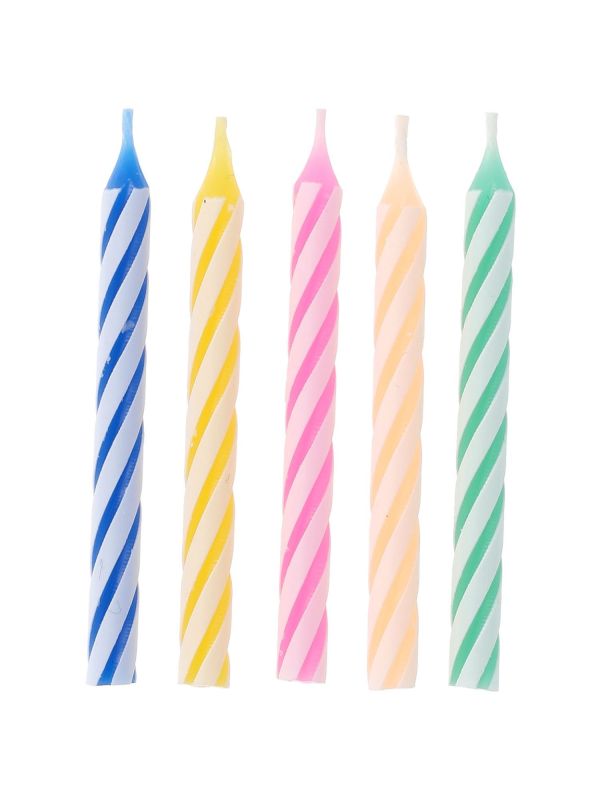 10 Kaarsen Meerkleurig Twister 6 cm