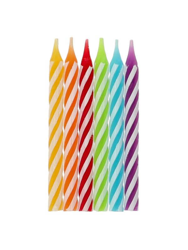 10 Kaarsen Regenboog Kleur Twister 6 cm