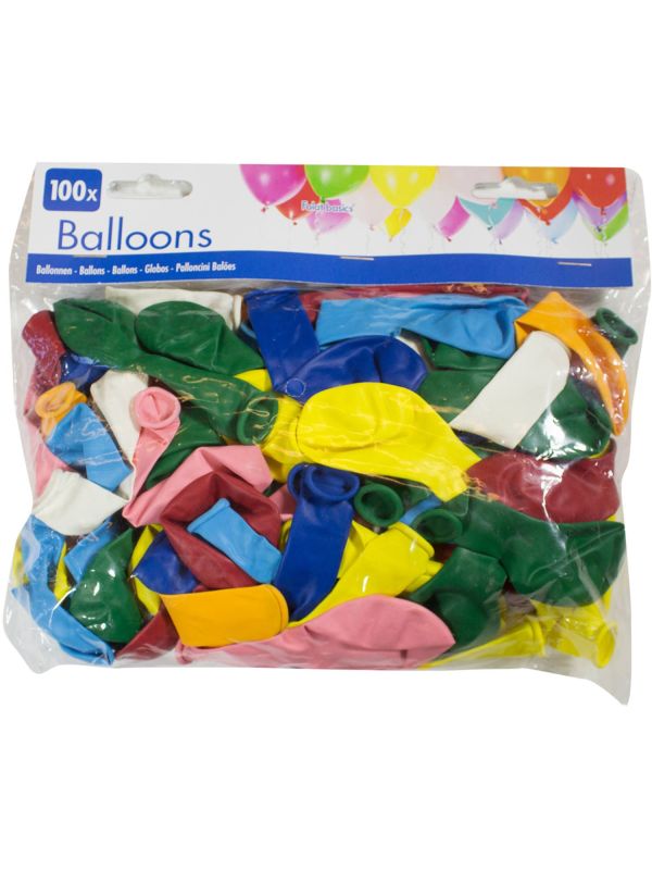 100 Gekleurde Ballonnen Mix 20cm Latex