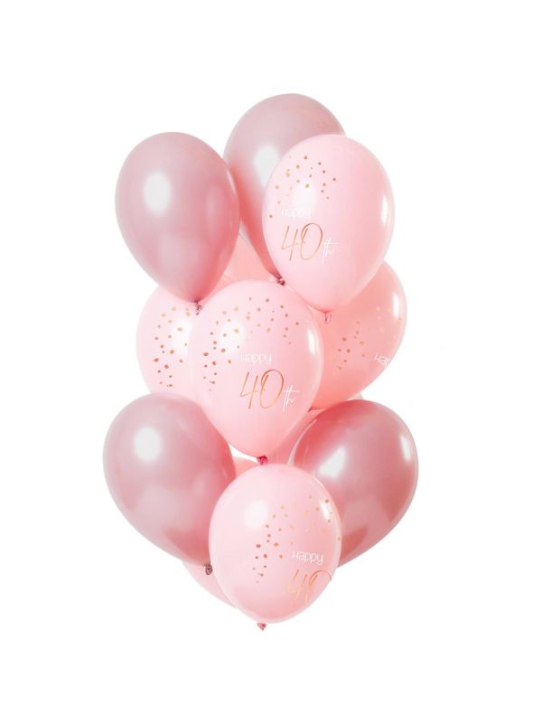 12 Ballonnen Elegant Lush Blush 40 Jaar 30cm
