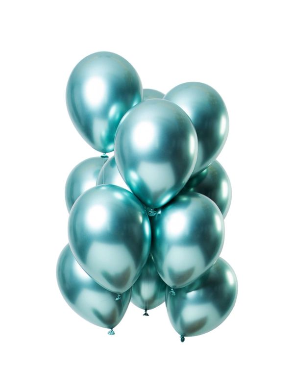 12 Ballonnen Mirror Effect Groen 33cm