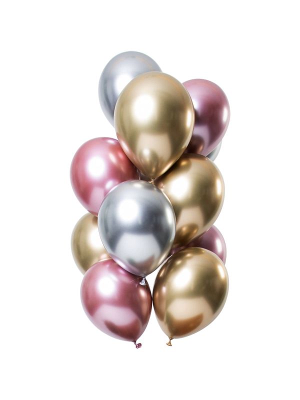 12 Ballonnen Mirror Effect Morganite 33cm