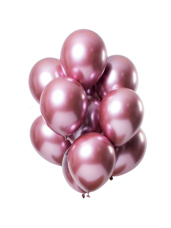 12 Ballonnen Mirror Effect Roze 33cm