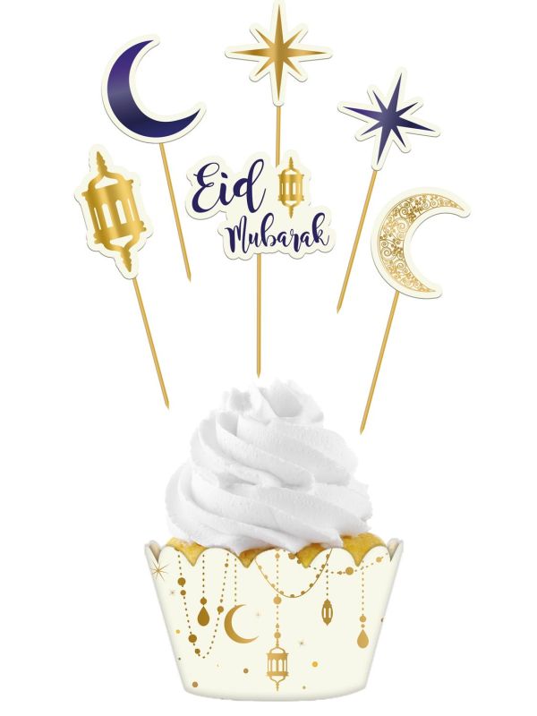 12 Cupcake set Prikker & Wikkel Suikerfeest