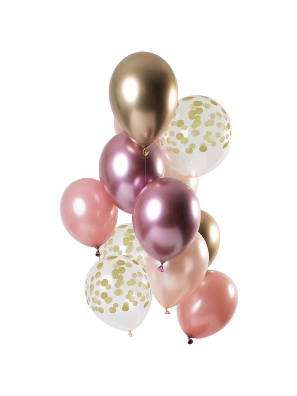 12 Feestelijke Ballonnen Golden Blush 30cm