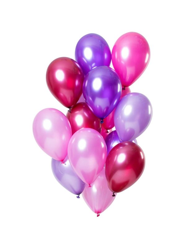 15 Ballonnen Merry Berry Pink Metallic 30cm