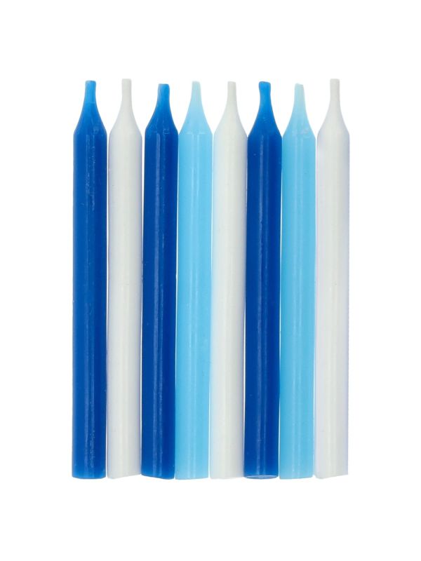 16 Kaarsen Blauwe Kleuren 6 cm