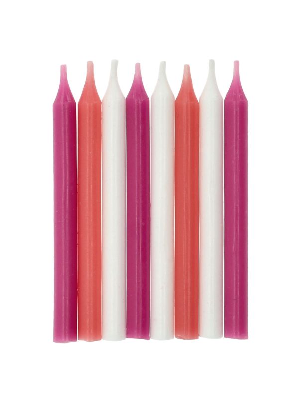 16 Kaarsen Roze Kleuren 6 cm