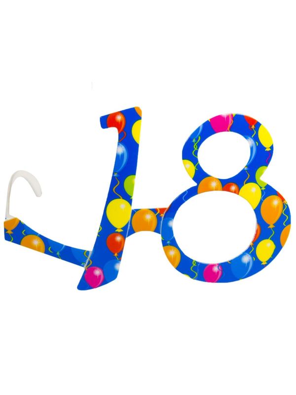 18 Jaar Ballonnen Feest Bril Blauw