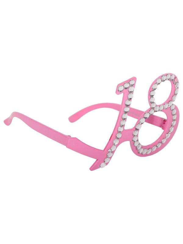 18 Jaar Diamant Feest Bril Roze