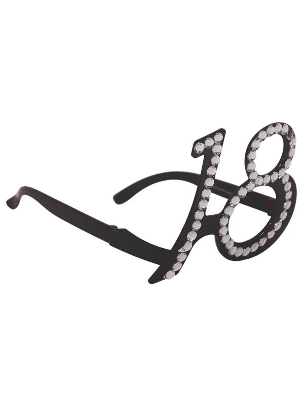 18 Jaar Diamant Feest Bril Zwart