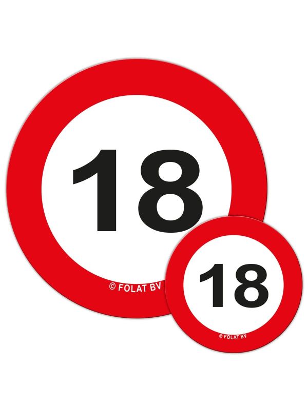 18 Jaar Verkeersbord Confetti 48St.