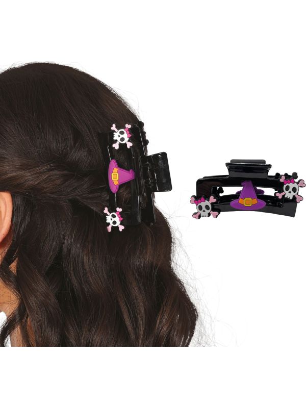 2 Schatttige Halloween Haarclips met Heksenhoed