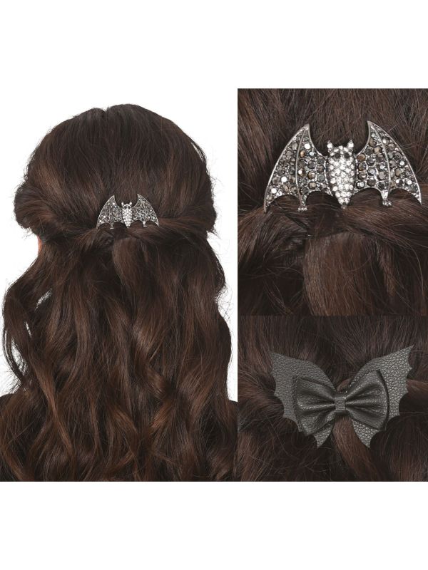 2 Vleermuis Haarclips Halloween