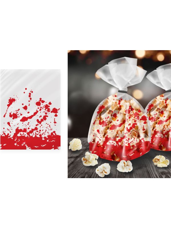 20 Halloween Snoepzakjes Transparant met Bloed