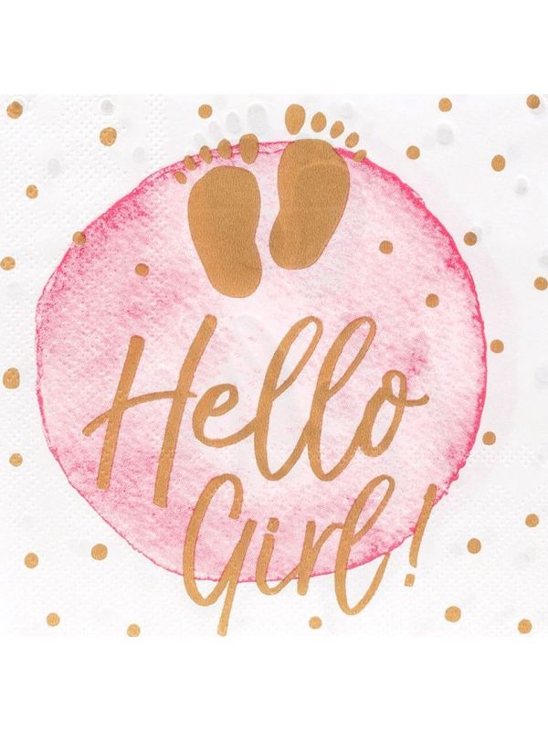 20 Papieren Servetten Baby Shower Meisje