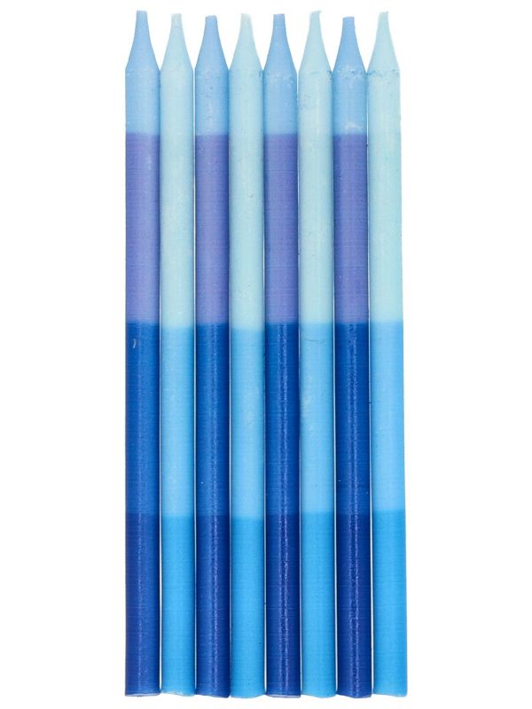 24 Kaarsen Blauwkleurig 10 cm