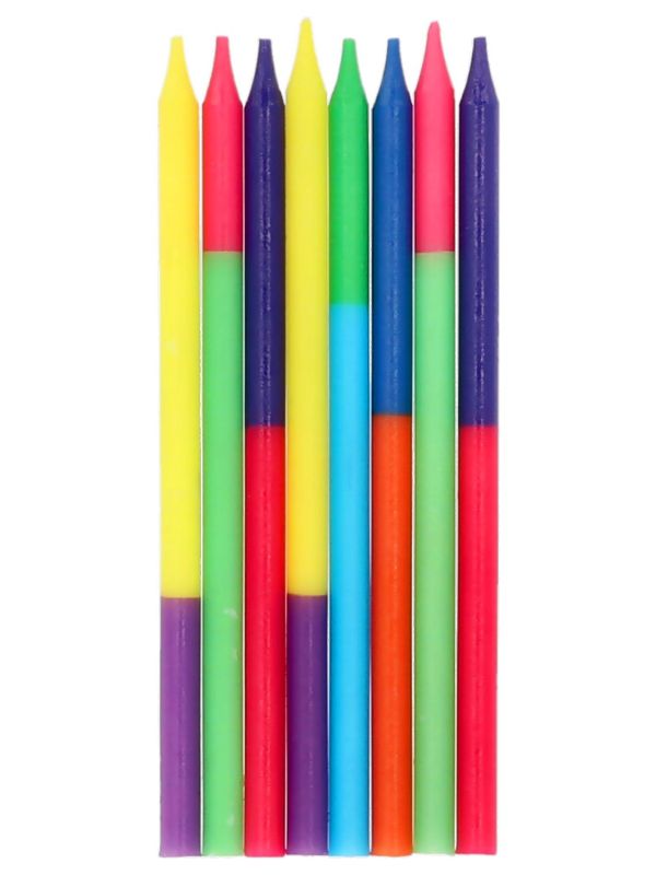24 Kaarsen Felle Kleuren 10 cm