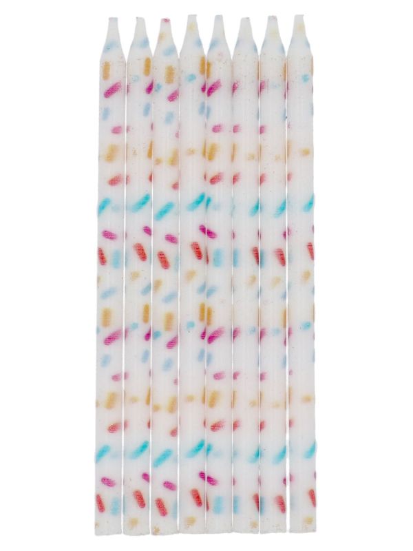 24 Kaarsen Gekleurde Sprinkles 10 cm