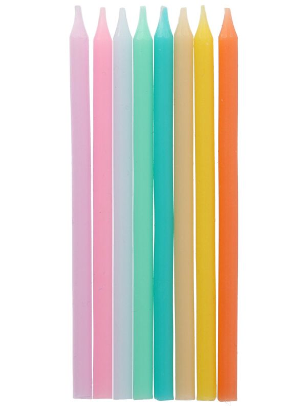 24 Kaarsen Pastel Kleuren 10 cm