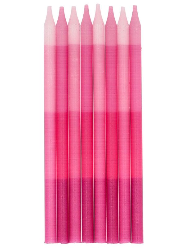 24 Kaarsen Rozekleurig 10 cm