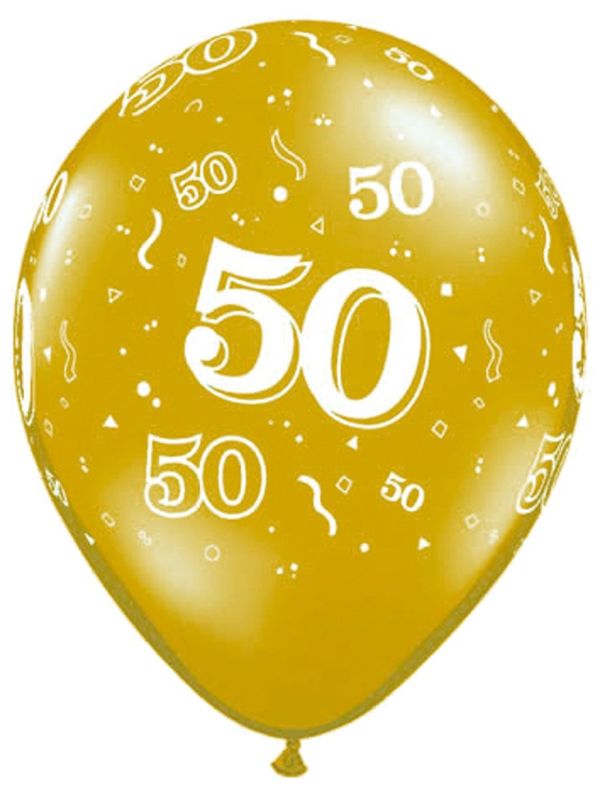 25 Gouden 50 Jaar Ballonnen 28cm