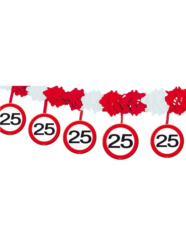 25 Jaar Verkeersbord Slinger met Onderhangers