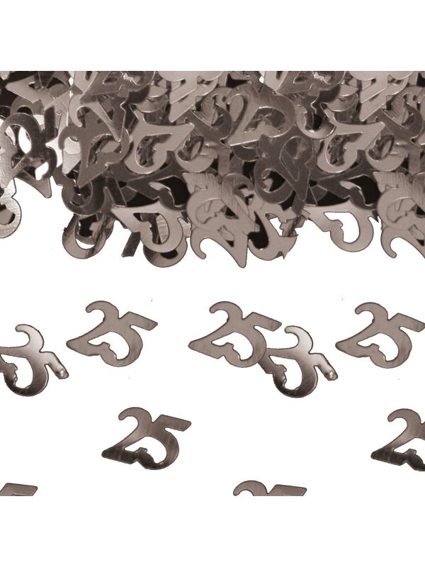 25 Jaar Zilveren Tafeldecoratie Sierconfetti Jubileum