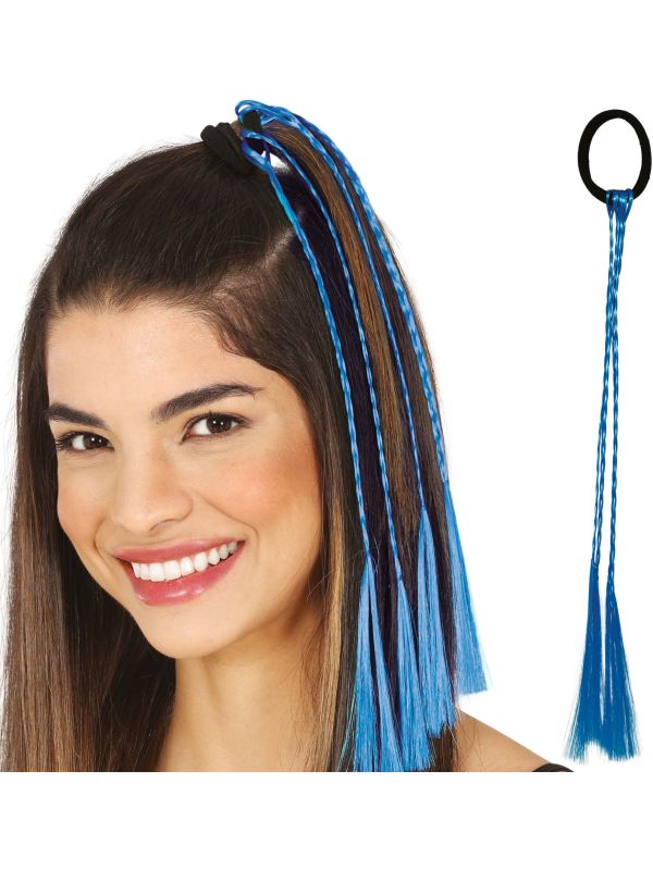 3 Blauwe Vlecht Haar Extensions 35cm