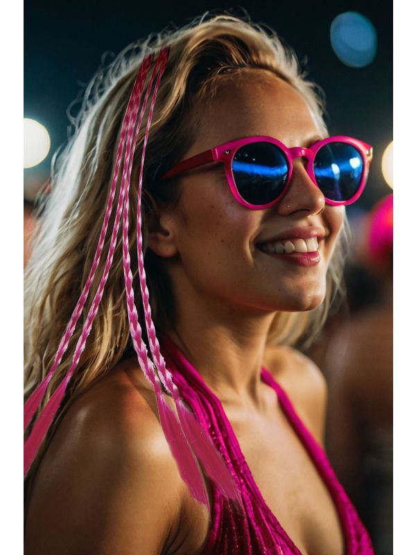 3 Fuchsia Vlecht Haar Extensions 35cm