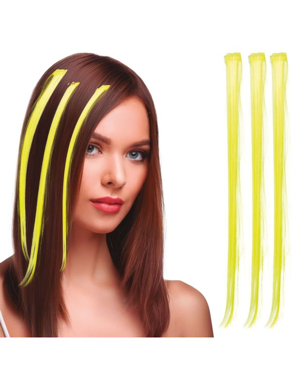 3 Gele Haar Extensions 50cm