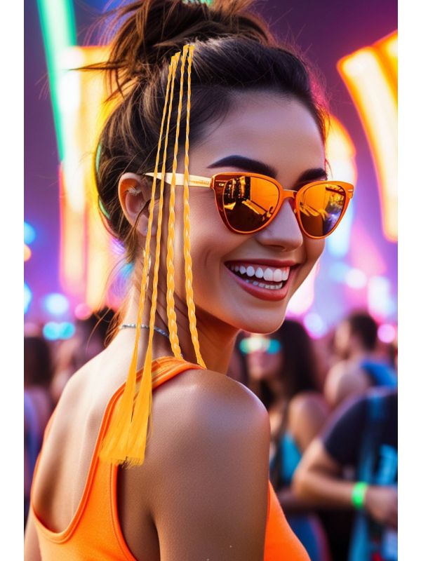 3 Oranje Vlecht Haar Extensions 35cm