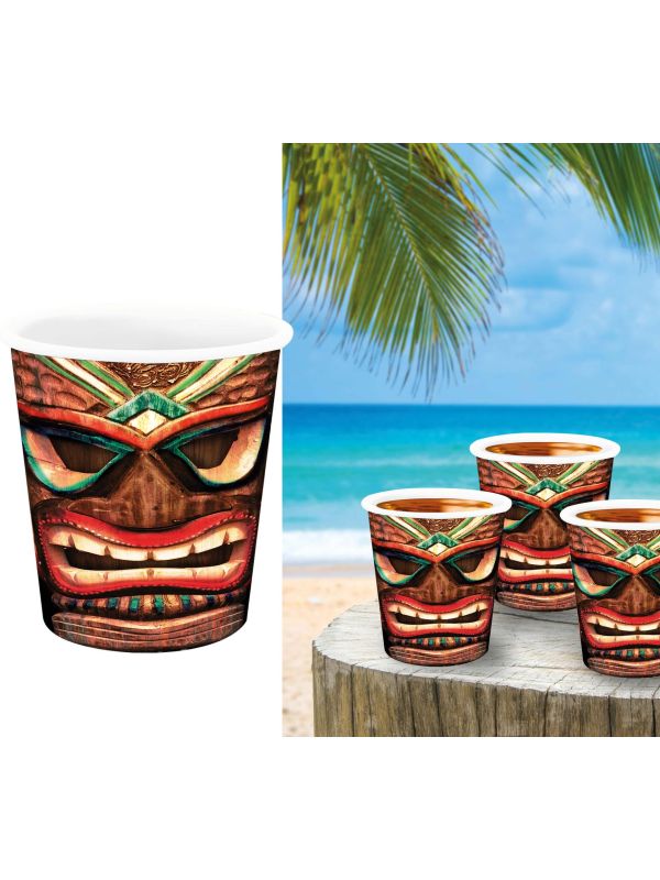 3 Wegwerp Shotglazen Tiki Hawaii