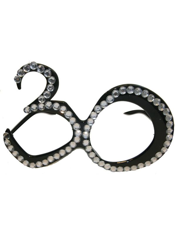 30 Jaar Diamant Feest Bril Zwart