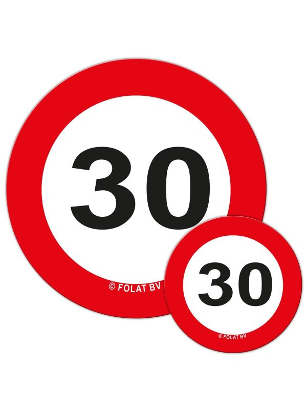 30 Jaar Verkeersbord Confetti 48St.