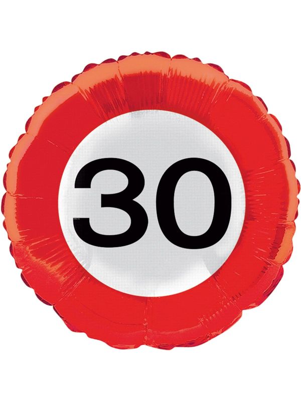 30 Jaar Verkeersbord Folieballon