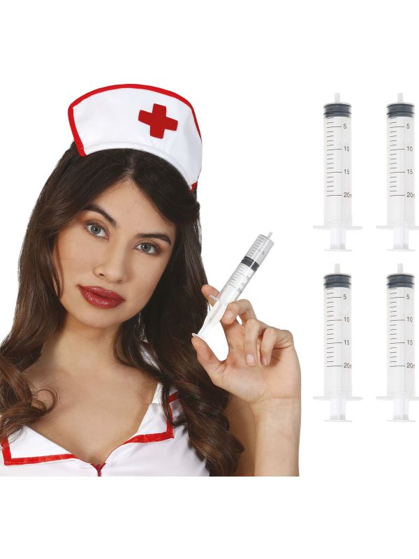 4 Spuiten voor Dokters en Verpleegsters 12cm