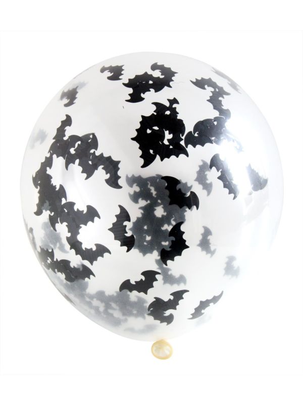 4 Vleermuis Confetti Ballonnen 30cm