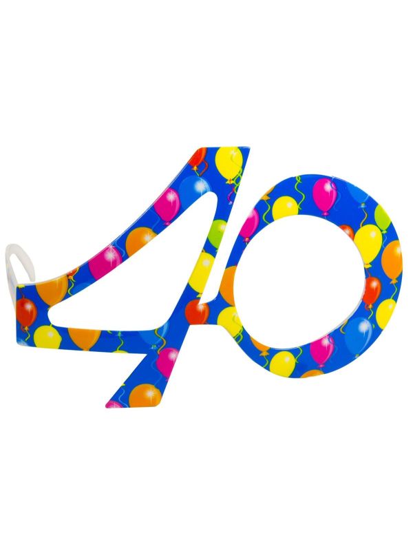 40 Jaar Ballonnen Feest Bril Blauw