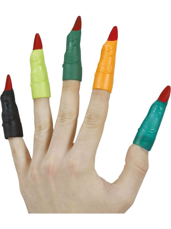 5 Gekleurde Heksen Opzetvingers Halloween