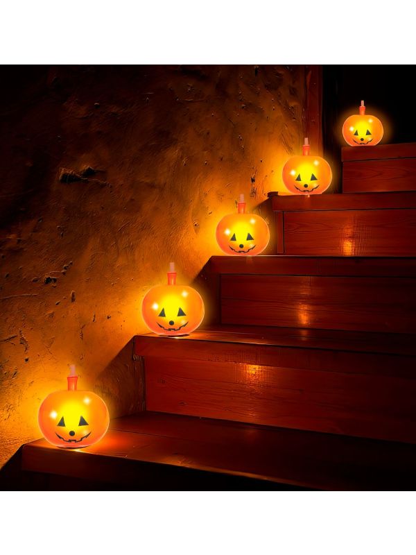 5 Halloween Pompoen Ballonnen met Licht