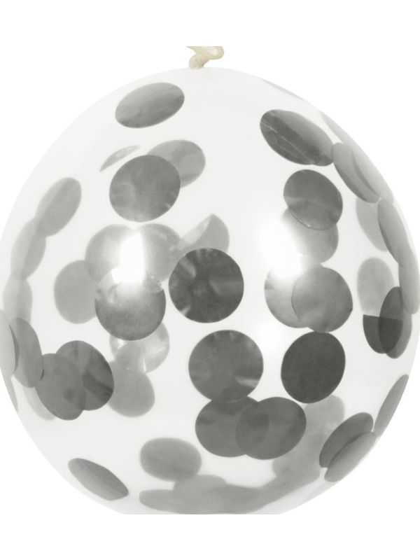 5 Zilveren Confetti Ballonnen