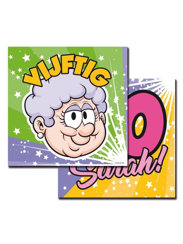 50 Jaar Sarah Regenboog Servetten 20 Stuks