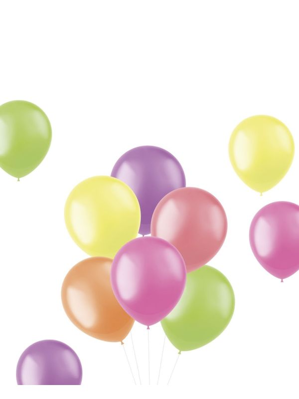 50 Neon Gekleurde Ballonnen 30cm