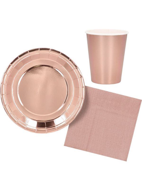 6-delige Verjaardag Tafelset Roségoud