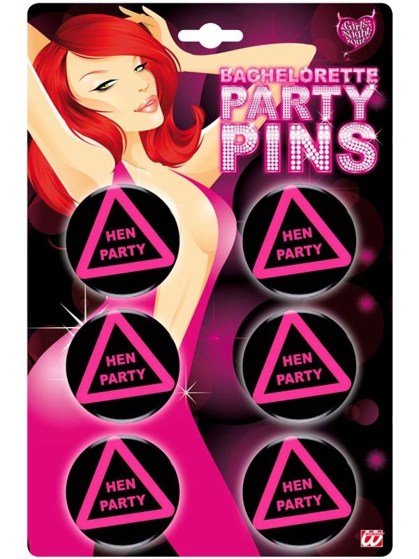 6 Hen Party Buttons