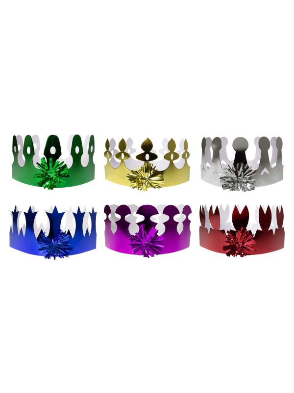 6 Meerkleurige Holografische Kroontjes Luxe