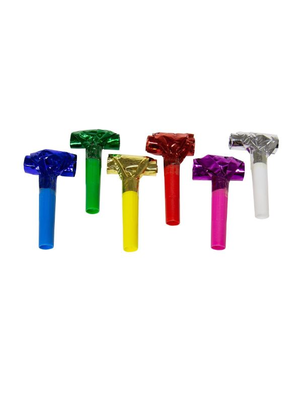 6 Meerkleurige Metallic Roltongen 24cm