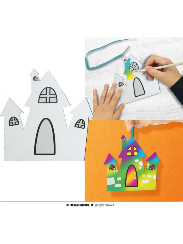 6 Zwarte Halloween Spookhuis Kleursetjes 12cm